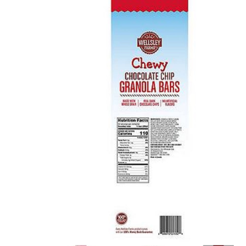Product of Wellsley Farms Chewy Chocolate Chip Granola Bars, 60 ct.