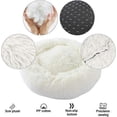thumbnail image 2 of Cama redonda con forma de donut para perros y gatos: mullida y suave, ideal para acurrucarse, acurrucarse y relajarse (50 cm, blanca), 2 of 5