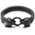 thumbnail image 2 of Pulsera de cadena de eslabones Franco con cabeza de lobo de acero inoxidable para hombre con cierre de anillo de resorte de 8,7 pulgadas, acero inoxidable Sincero Electrónica, 2 of 4