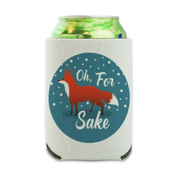 Oh For Fox Sake Funny on Teal Can Cooler - Drink Sleeve Hugger Collapsible Insulator - Beverage Insulated Holder