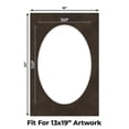 thumbnail image 2 of Brown Suede Picture Frame Mat for 16x24 Frames - Oval Opening for 13x19 Photos - 50 Mats, 2 of 7