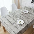 thumbnail image 2 of Retro Wood Grain Square Shape Tablecloth Cotton Linen Fabric Home Dining Room Table Cloth Cover, 2 of 7