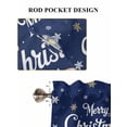 thumbnail image 6 of Gingerbread Navy Blue Bathroom Window Curtain, Christmas Winter Snowflake Light Filtering Coffee Kitchen Curtains, Bedroom Living Room Curtains 2 Panel 84"x54", 6 of 6