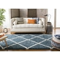 thumbnail image 4 of SAFAVIEH Hudson Amias Geometric Shag Area Rug, Slate Blue/Ivory, 2' x 3', 4 of 11