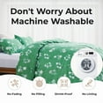 thumbnail image 3 of JUSTLET Duvet Cover Set Twin Size, 3 Piece Comforter Cover with Pattern, Soft Bedding Set with 1 Duvet Cover and 2 Pillow Shams, Green White Flowers, 3 of 8