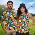 thumbnail image 2 of Aplkyhs Matching Golf Shirts for Couple Colorful Daisy Floral Quick Dry Women Workout Tops Soft and Comfortable for Yoga or Daily Wear Breathable Fabric Machine Washable, 2 of 6