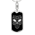 thumbnail image 5 of Calavera Mexican Sugar Skull 58 Stainless Steel or 18k Gold Premium Swivel Dog Tag Keychain, 5 of 16