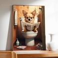 thumbnail image 3 of Chihuahua Gift Wall Art, Cute Dog Sitting on The Toilet Reading a Newspaper Bathroom Poster for Dog Lover, Humor Animals Bathroom Canvas Prints, Bathroom Wall Decor, 3 of 5