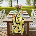 thumbnail image 4 of Table Runners 70 Inches Long Dress Scarves, Yellow Geometric Farmhouse Coffee/Dining/Kitchen Table Decor, Holiday Table Runner, Farmhouse Abstract Black White Striped 13x70 Inch, 4 of 9