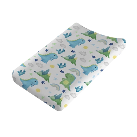 Baby Dinosaurs Rainbow Changing Pad Covers for Boy Girl 32''x16'' Dinosaur Sun Stars Cactus Mountain Baby Fitted Changing Pad Sheets Comfort Soft Diaper Changing Table Mats