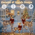 thumbnail image 4 of Ktaxon 3D Lighted Christmas 3-Piece Deer Set Outdoor Yard Decoration Set LED Lights, Stakes - Rattan, 4 of 8