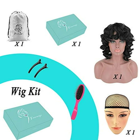 elim short curly kinky wigs