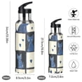 thumbnail image 2 of Yayeee 33oz Insulated Water Bottle Double Wall Stainless Steel with Flip Straw Lid, Black and Blue Cat, 2 of 7