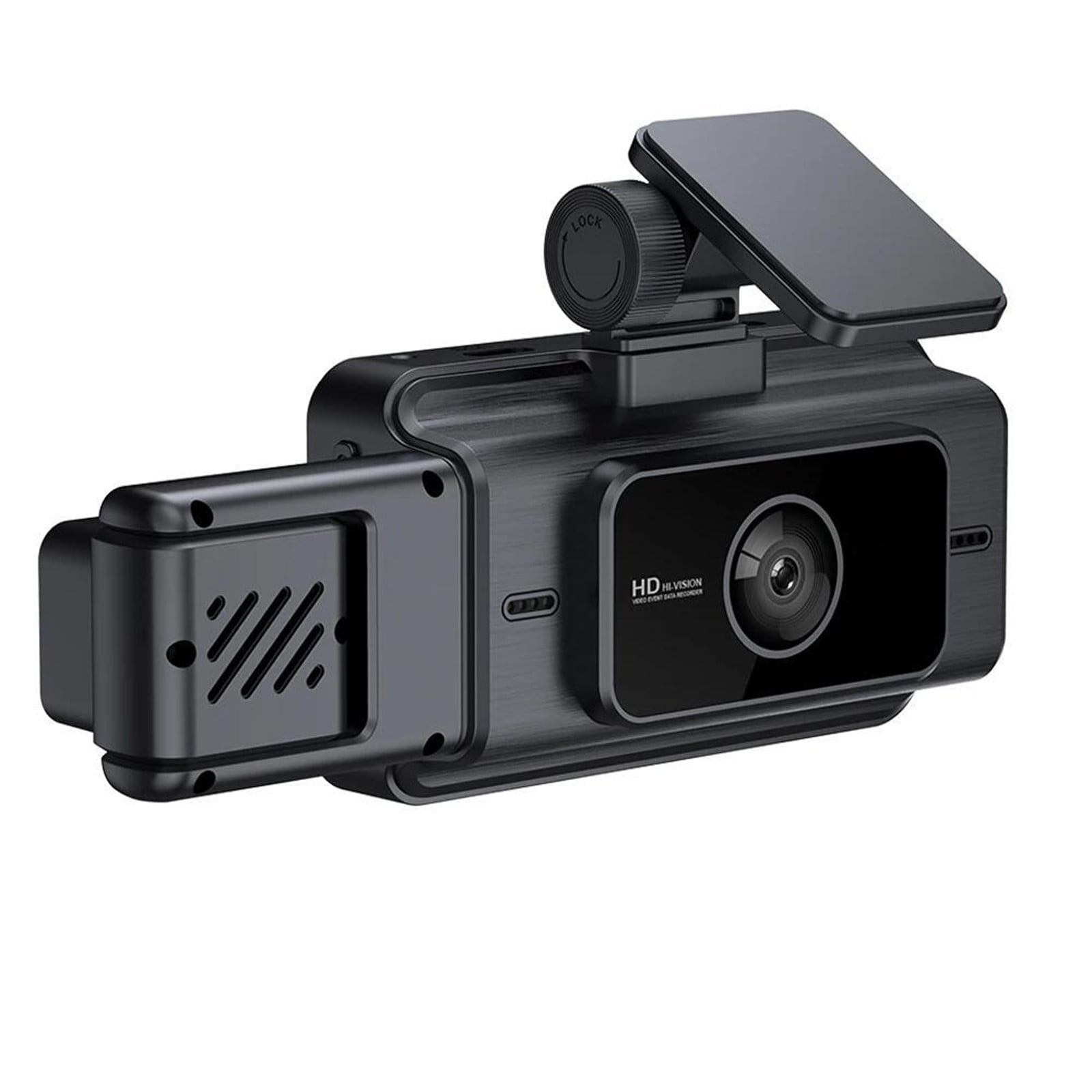Kieccall 3-Channel Dash Cam Front/Inside/Rear 1080P - 32G Card Included, IR Night Vision & WiFi APP Control, Gravity Induction For 360° Driving Protection