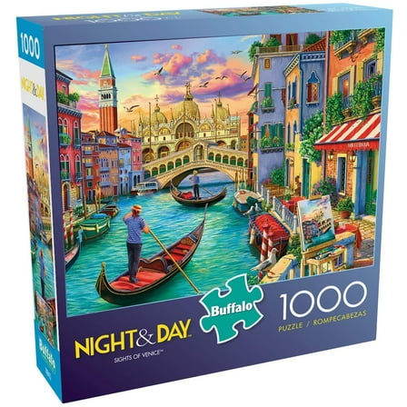 Buffalo Games Night & Day Sights of Venice 1000-Piece Interlocking Jigsaw Puzzle for Adults Ages 14 