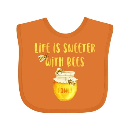 

Inktastic Life s Sweeter with Bees Gift Baby Boy or Baby Girl Bib