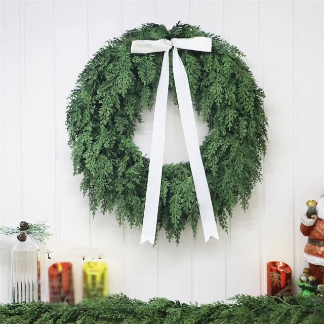 Lazo Para Colgar Guirnalda de lazo navideño de terciopelo con cordón para colgar en la chimenea, adornos decorativos para el hogar, 1 unidad Rkxzt