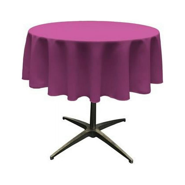 Nappe en popeline de polyester LA Linen TCpop58R-MagentaP81, magenta - 58 po Ronde