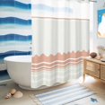 thumbnail image 5 of No Hook Shower Curtain, Orange Striped Shower Curtains for Bathroom with See Through Top Window, Abstract Modern Geometric Stripes Waterproof & Washable Bath Curtain Stall 48"x72", 5 of 9