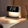 thumbnail image 4 of Reloj de escritorio 3 en 1, cargador inalámbrico rápido, reloj de mesa con luz nocturna para dormitorio, 4 of 8