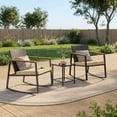 thumbnail image 4 of Aiho 3-Piece Wicker Patio Set with Rocking Chairs & Coffee Table - Outdoor Garden, Beige, 4 of 9