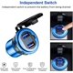 thumbnail image 3 of Cargador USB QC3.0 ZHAOCHENG impermeable para coche de motocicleta 12/24 V con voltímetro LED, 3 of 5