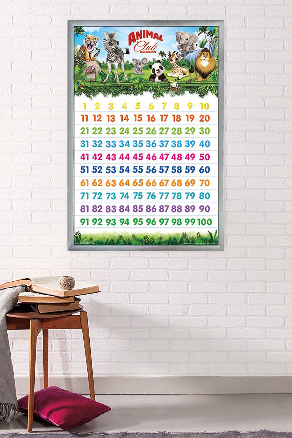Animal Club - Numbers 123 Wall Poster, 22.375" x 34", Framed