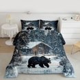 thumbnail image 2 of Castle Fairy Wildlife Bear Bedding Comforter Set 2pcs for Kids Teenagers Adults,Winter Snowflakes Cabin Twin Comforter Sets Microfiber,Jungle Woodland Animal Breathable Bedding Set, 2 of 8