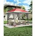 thumbnail image 2 of 13x13FT Pop-Up Gazebo Outdoor Tent with Mesh Cover, Canopy Tent with Carrying Bag Height Adjustable for Backyard and Patio, 2 of 7