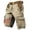 Khaki, variant on Men's Vintage Distressed Cargo Shorts with Ripped American Flag Print and Multi-Pockets Featuring Relaxed Fit Design for Summer Beach Fishing Hiking Camping Trips Daily Casual Wear Army Green L