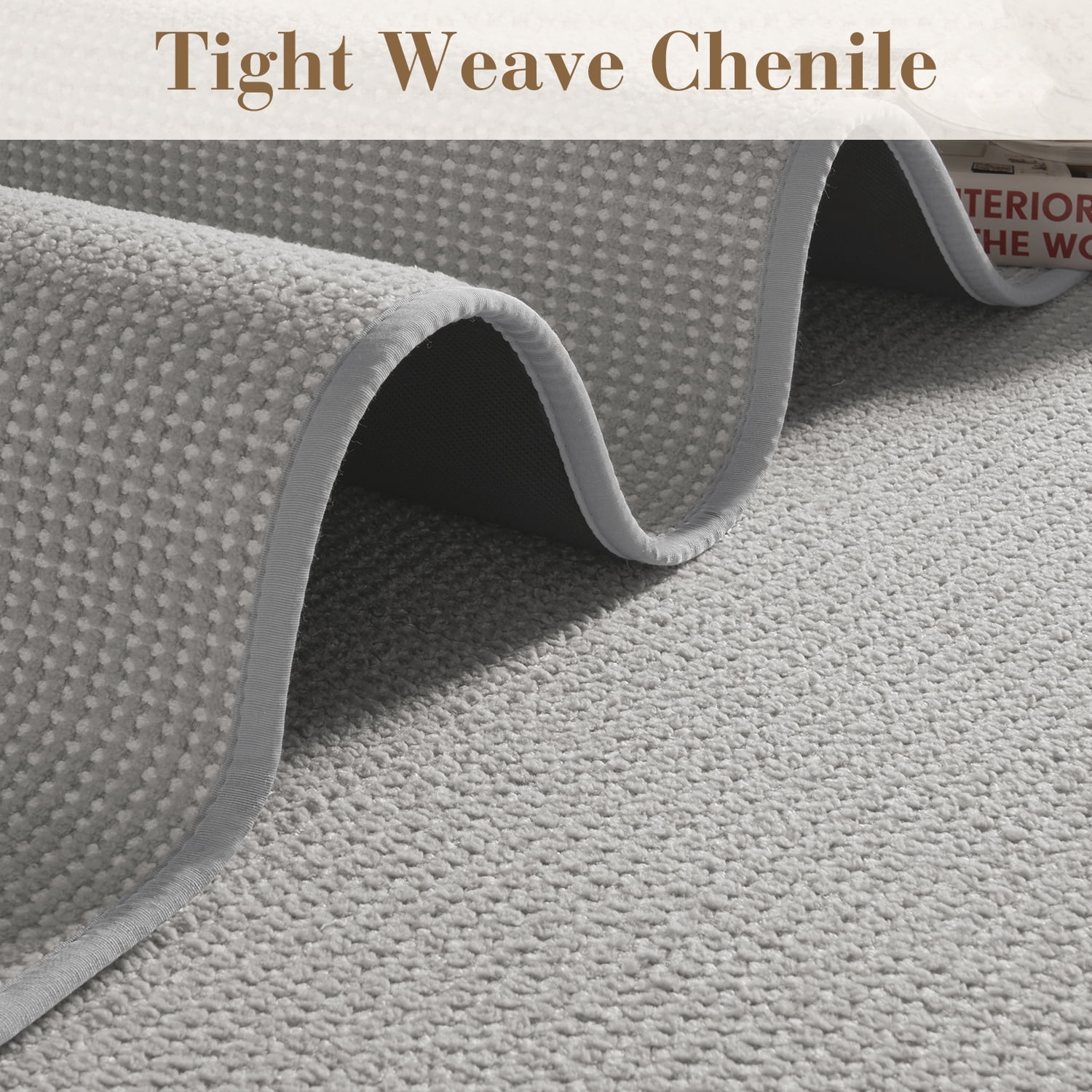FEELHOME Bathroom Rug Non Slip Absorbent Bath Mat Woven Quick Dry Machine Washable Bathroom Mat with Rubber Backing Ultra Thin Bathroom Rugs Fit Under Door 20"x32" Gray