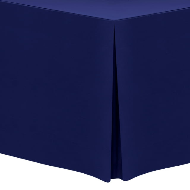 Ultimate Textile (3 Pack) 8 ft. Fitted Polyester Tablecloth - for 30 x 96-Inch Banquet and Folding Rectangular Tables - 42"H, Deep Royal Blue