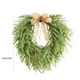 thumbnail image 3 of Artificial Christmas Wreath, Green Holiday Door Decor, Plastic Winter Wreath, Indoor Outdoor Decoration for Home, 3 of 9