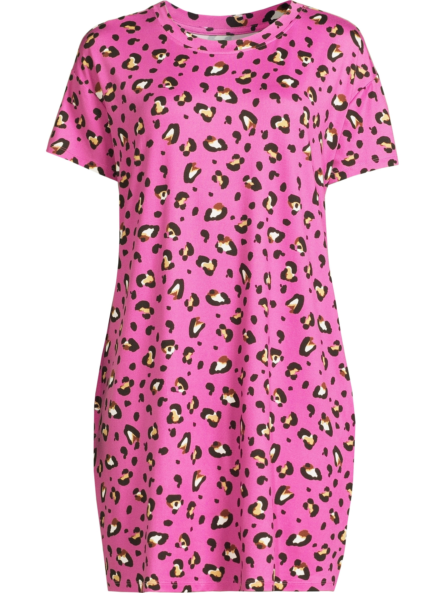 Joyspun Women's Short Sleeve Sleep Shirt with Pockets, Sizes S/M to 2X/3X