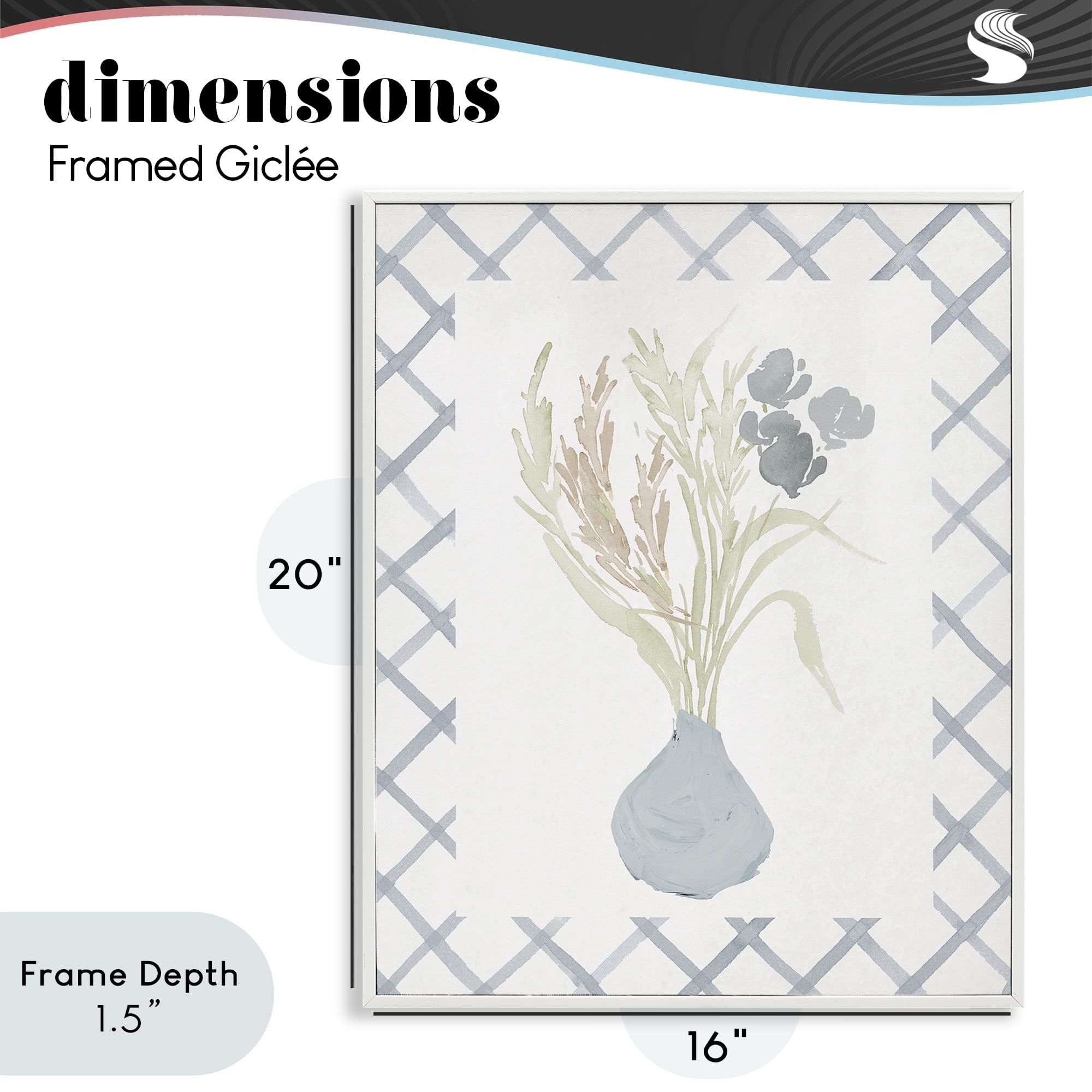 Stupell Industries Soft Blue Anna Bouquet White Framed Giclee Art, design by Elizabeth Medley