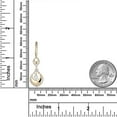 thumbnail image 3 of AVORA 14K Yellow Gold Dangling Simulated Diamond CZ Fancy Huggie Hoop Earrings, 3 of 6