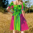 thumbnail image 4 of Celery Pop Art 4 Vestido de manga corta Ropa estética vestido morado, 4 of 7