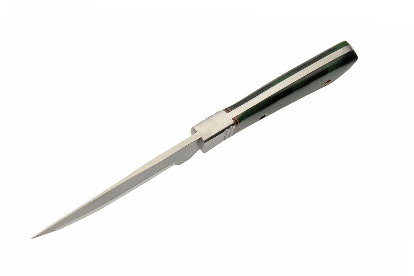 SZCO 9 Inch Emerald Wave Hunter Knife Full Tang Stainless Steel Blade Green Resin Handle With Leather Sheath Outdoor Knife