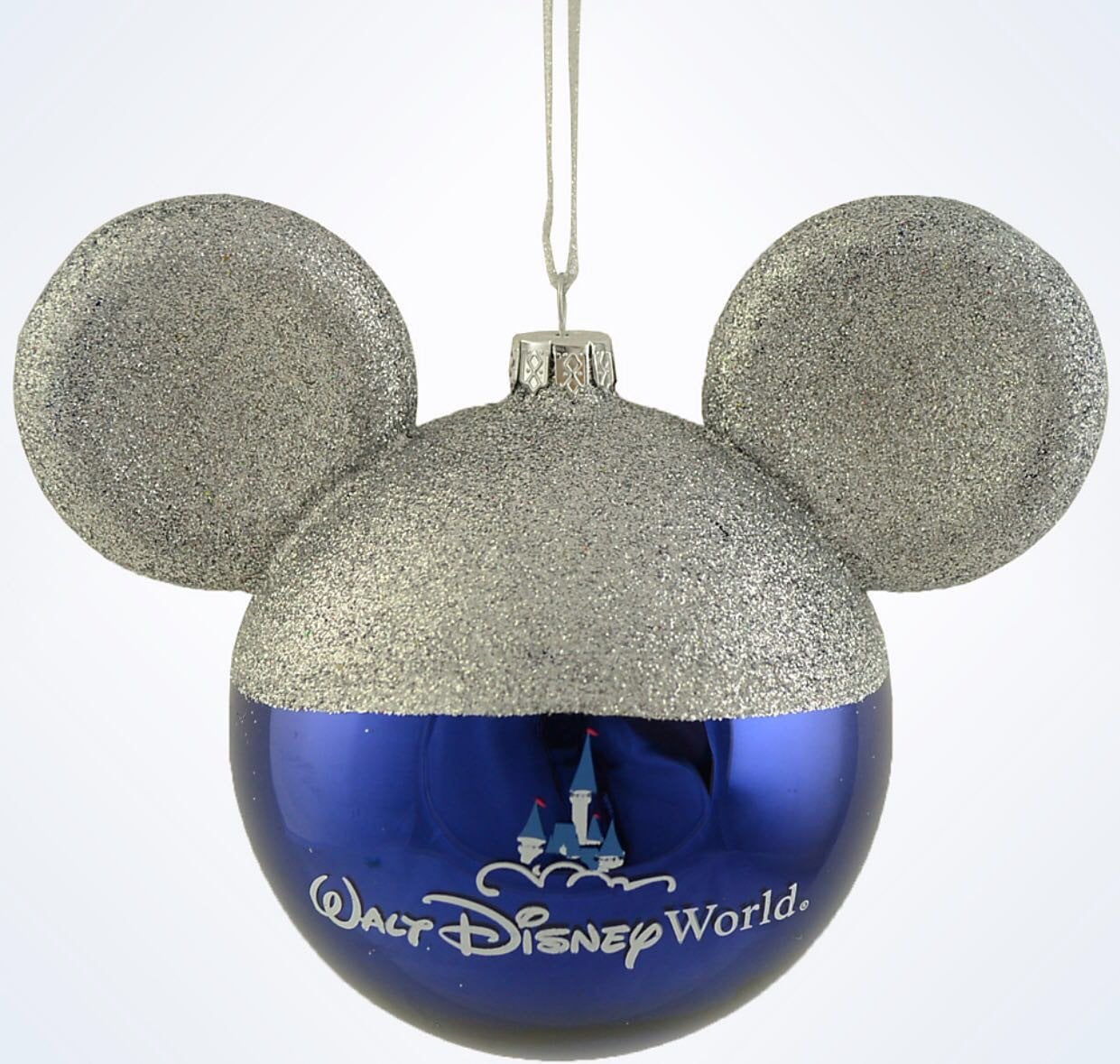 Disney Parks WDW Mickey Icon Christmas Glass Ball Ornament New With