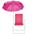 thumbnail image 3 of Folding Beach Chair with Umbrella for Adults, Lightweight Porable Camping Chair with 265lbs Capacity for Travel Picnic Concert & Outdoor Activities, Pink, 3 of 11