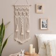 thumbnail image 3 of Colgante de pared de macramé de 35 x 75 cm, estilo bohemio, elegante, geométrico, tejido, decoración navideña, para un hermoso apartamento, dormitorio y decoración, 3 of 5