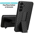 thumbnail image 4 of Case with Clip for Galaxy A54 5G (2023), Nakedcellphone Slim Hard Shell Phone Cover with Kickstand and [Rotating/Ratchet] Belt Hip Holster Combo for Samsung SM-A546 - Black, 4 of 9