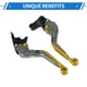 thumbnail image 5 of Palancas de freno y embrague cortas y largas para Yamaha YZF R1 1999-2001, palanca de freno ajustable de motocicleta, aleación de aluminio, tono dorado del mango de titanio, 5 of 6