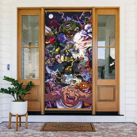Ghostbusters Door Cover Decorated Banner Tapestry Home Decoration Holiday Party Supplies Door Banner Porch Sign Banner 72.8 x 35.4 Inch