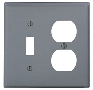 Leviton Steckdose Mit Schalter – Grau, 2-fach, Kippschalter & Duplex, Thermoplastisches Nylon