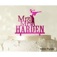 thumbnail image 1 of Personalized Mr & Mrs Couple Cake Topper Personalized Mirror Purple Cake Topper Color Option Available 5-7 Inches Wide, 1 of 1