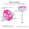 thumbnail image 5 of Rosec Jewels Oval Created Pink Sapphire Solitaire Ring with Diamond for Women - 10X14 mm, 14K Yellow Gold, US 12.00, 5 of 9