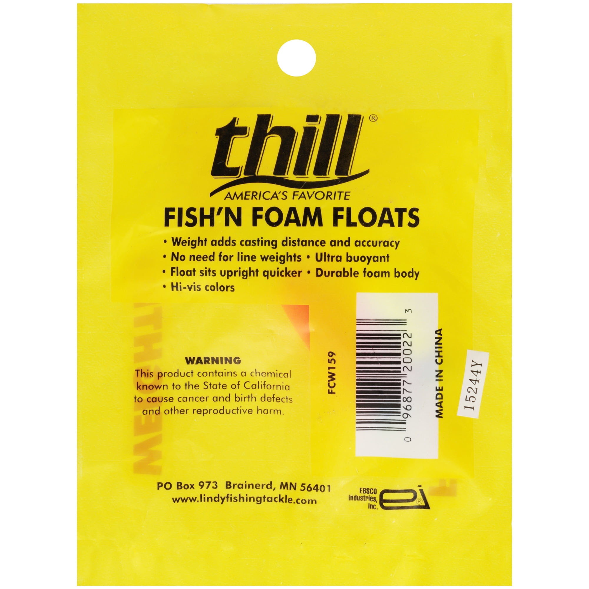 Thill Fish N Foam Float Wtd Cigar 1.5'' Assorted