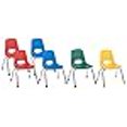 thumbnail image 3 of Factory Direct Partners 10361-AS 12" School Stack Chair, Stacking Student Chairs with Chromed Steel Legs and Ball Glides - Assorted Colors (6-Pack), 3 of 4