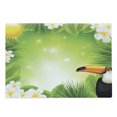 thumbnail image 1 of Tropical Animals Cutting Board, Toucan Birds with Macro Exotic Plants with Fresh Colors Nature Design, Decorative Tempered Glass Cutting and Serving Board, Large Size, Green Yellow, by Ambesonne, 1 of 1